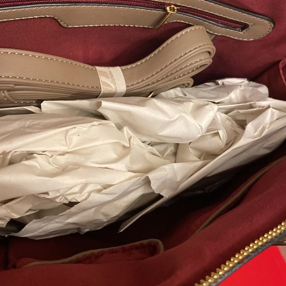 Diophy New With Tag Large Double Zip Top Handles with Shoulder Strap Satchel - Picture 5 of 5